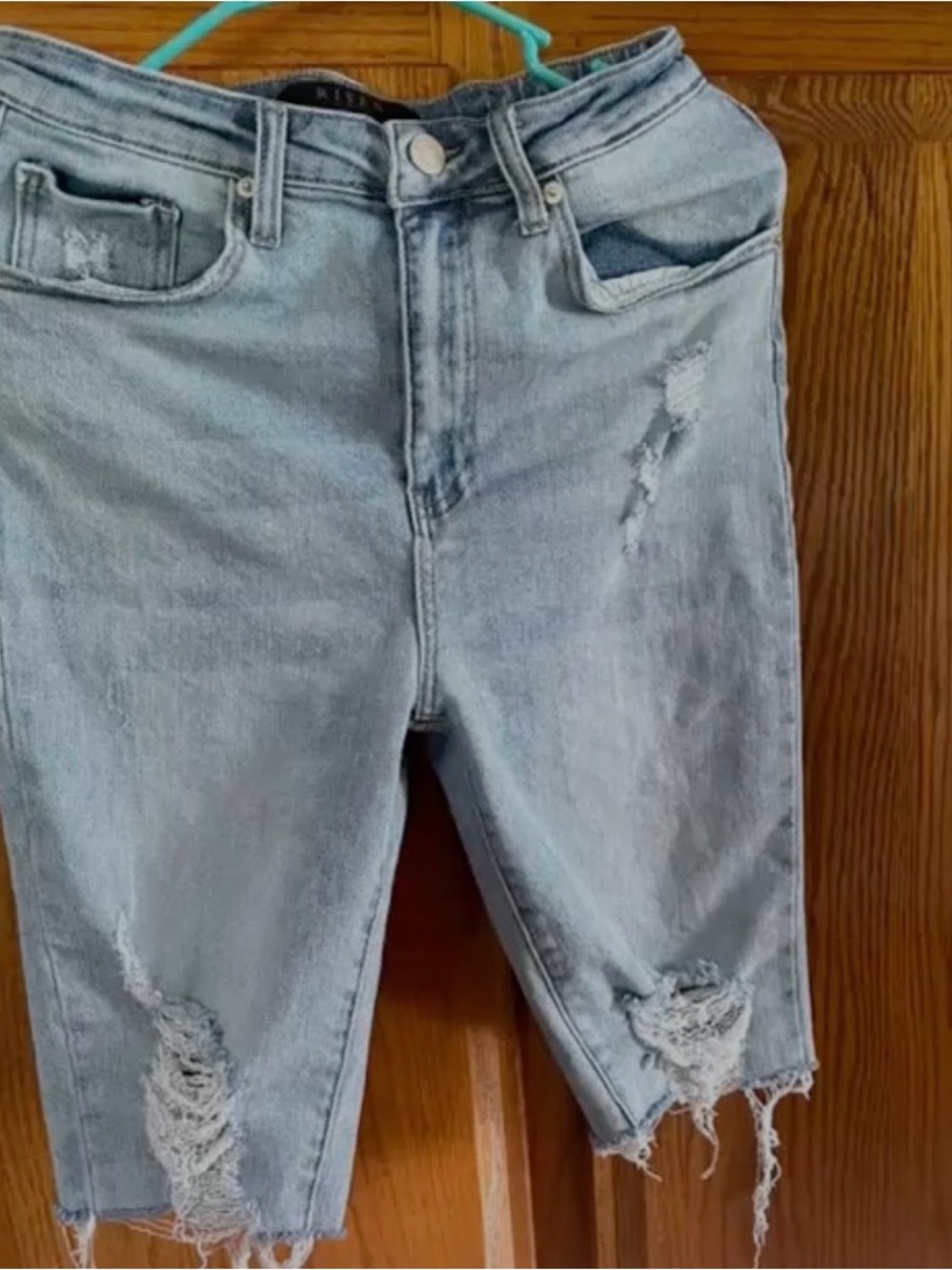 Light Wash Distressed Women's Denim Shorts